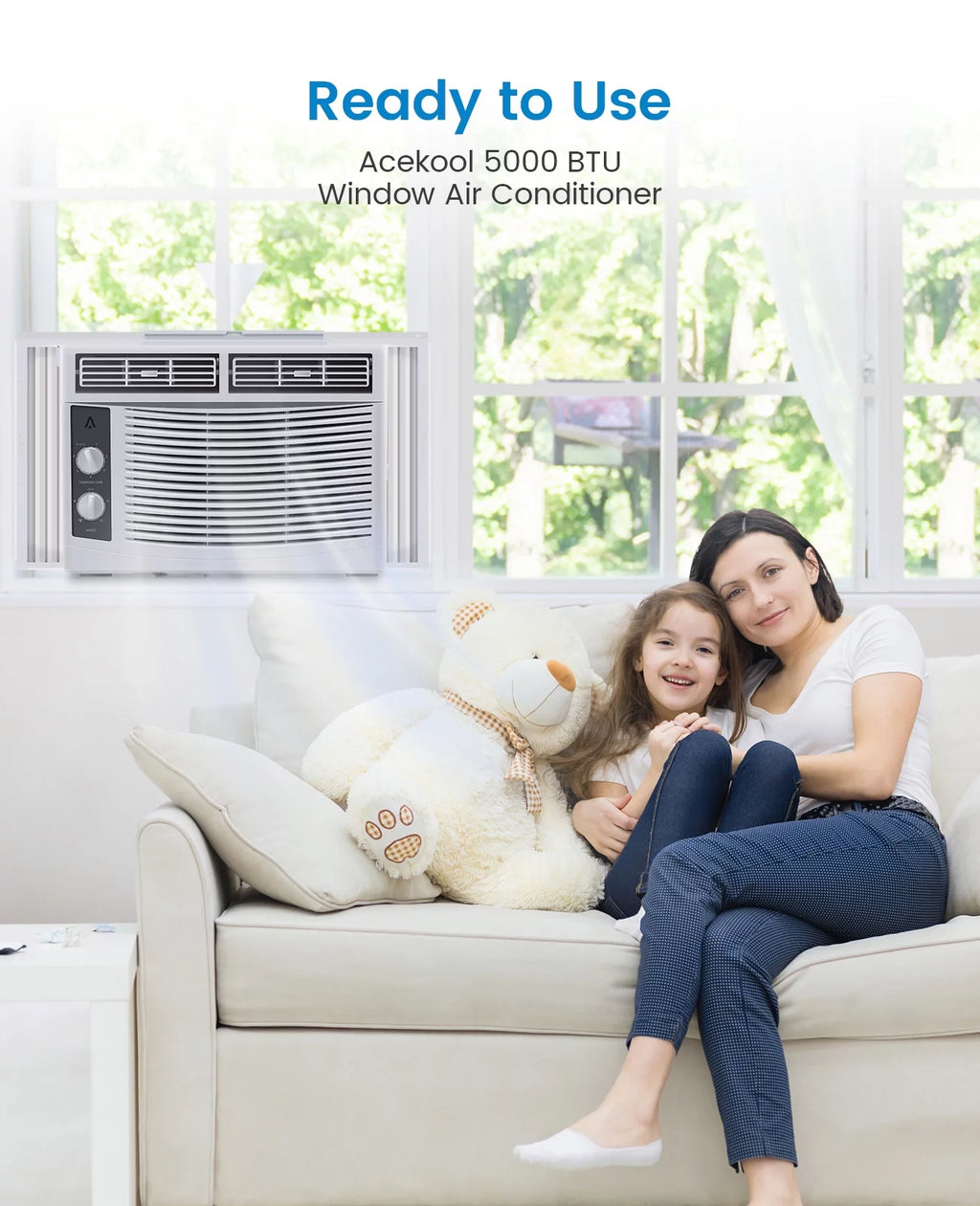 8,000 BTU Smart Window Air Conditioner with Remote Control L3968