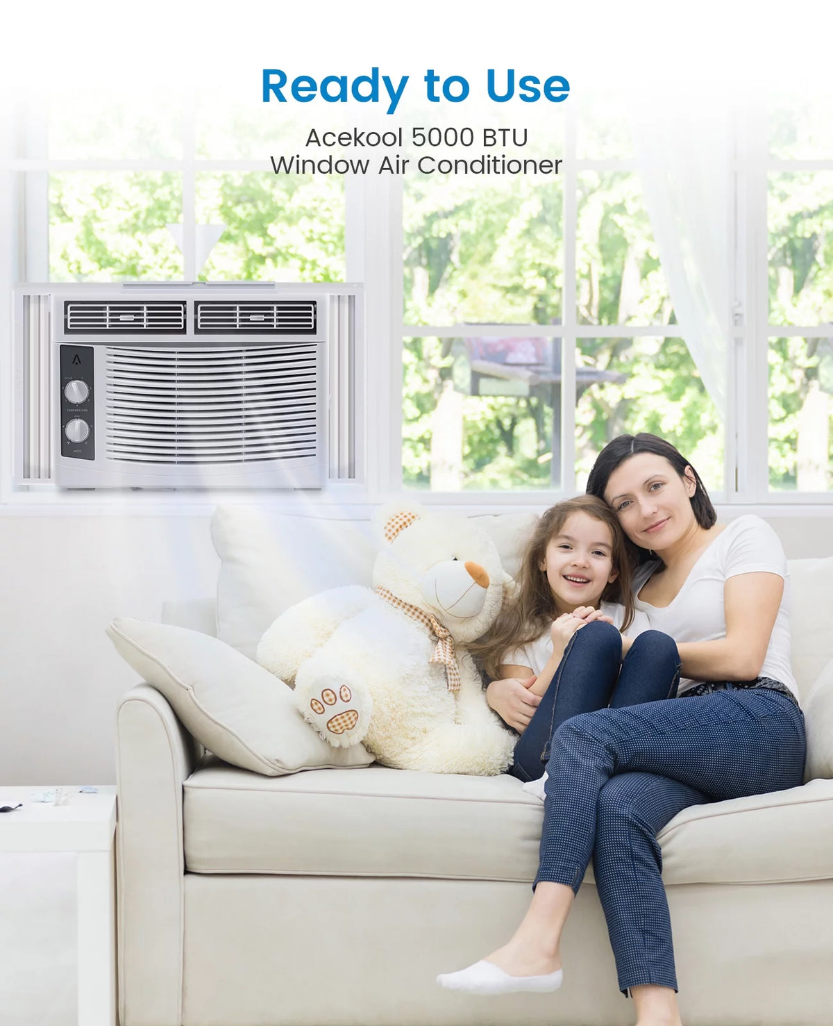 8,000 BTU Smart Window Air Conditioner with Remote Control L3968
