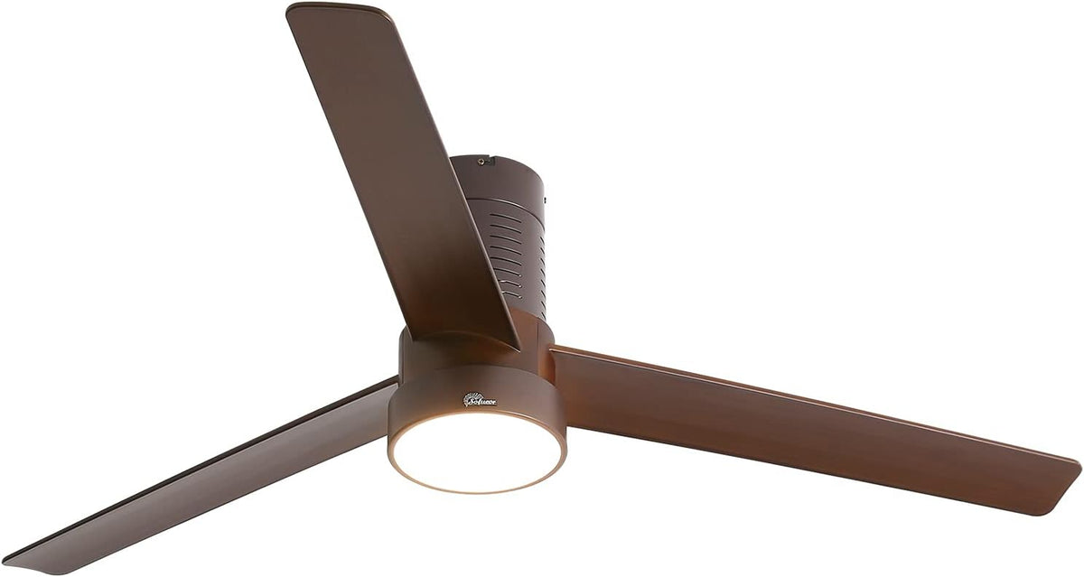 Low Profile Ceiling Fan With Lights 3 Carved Wood Fan Blade Remote Control F521282