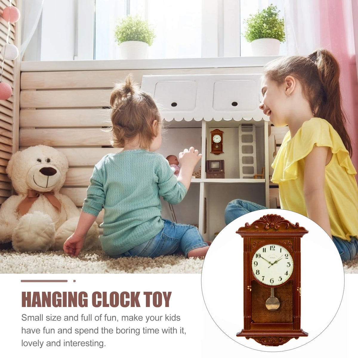 Vintage Metal Miniature Dollhouse Clock Z93711