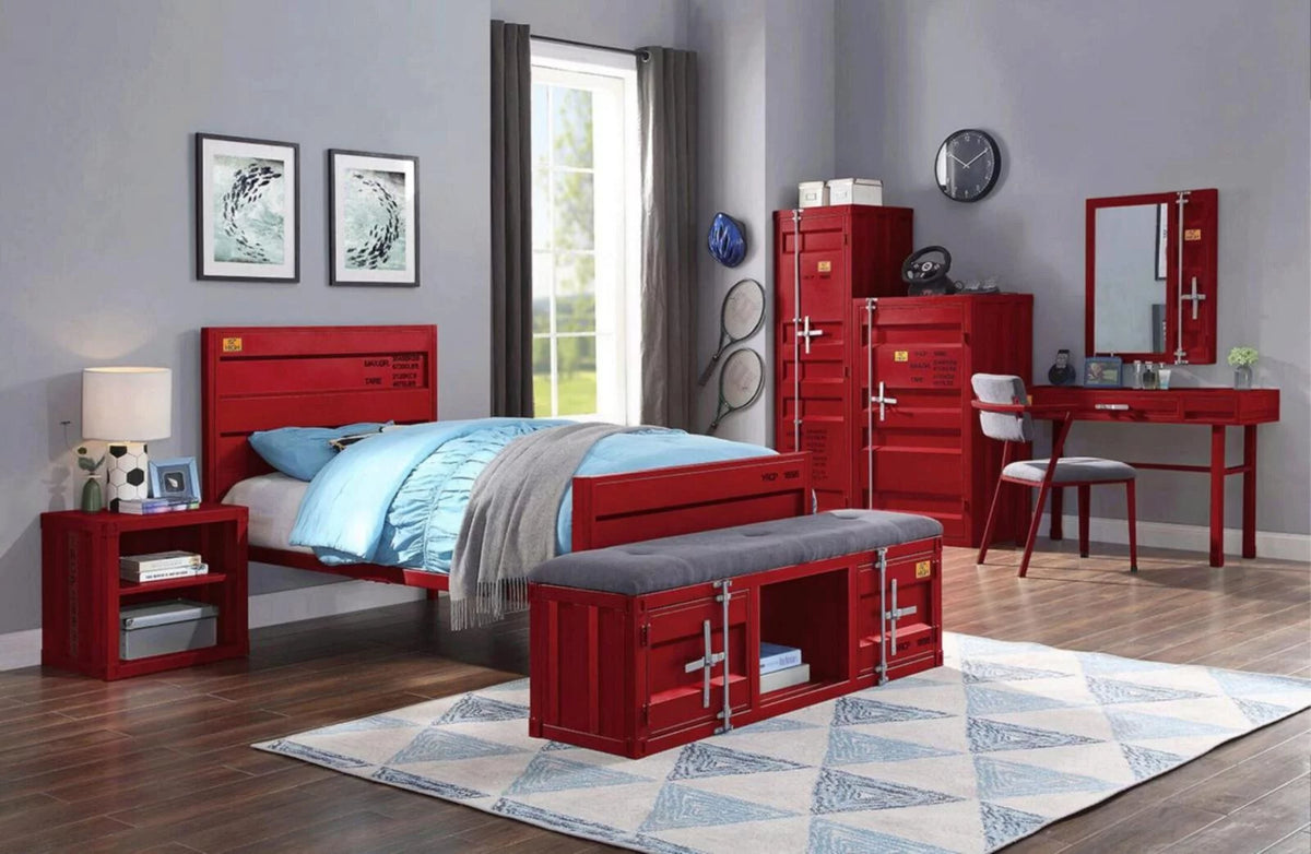 Red Full 4pcs Bedroom Set S7408