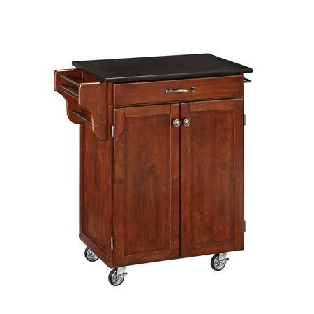 Cherry Kitchen Cart with Black Granite Top O807