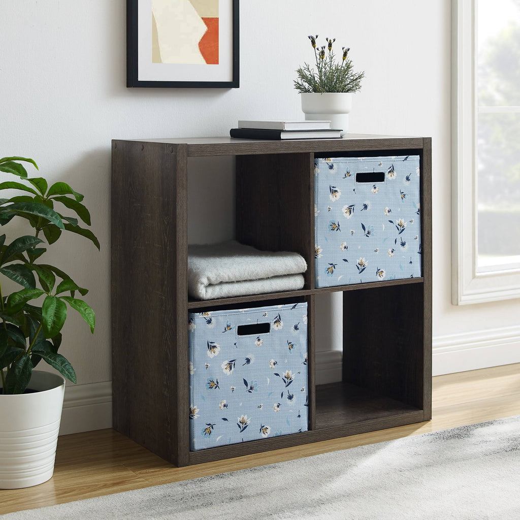 White Four Cube Storage Cabinet J65327
