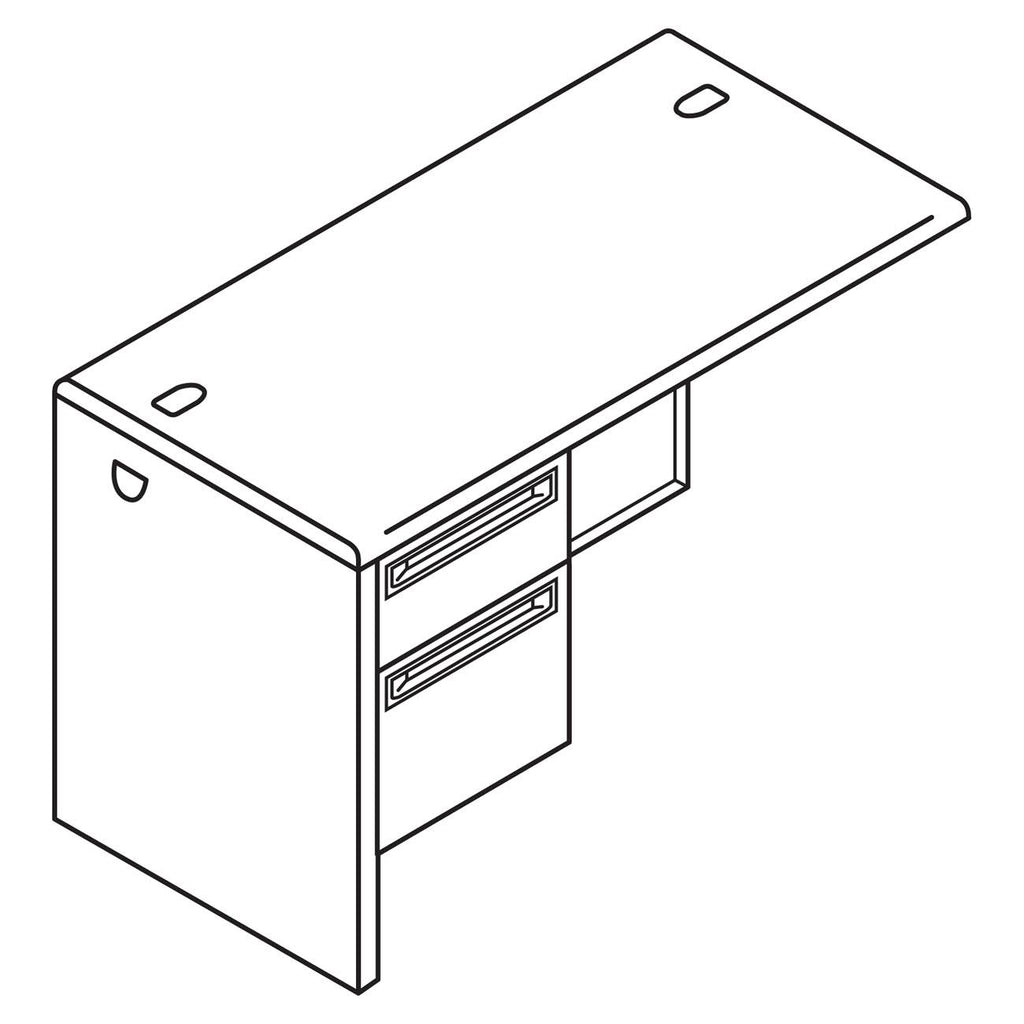 Mahogany Charcoal Left Return Desk D777888