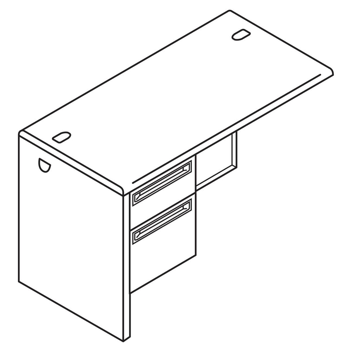 Mahogany Charcoal Left Return Desk D777888