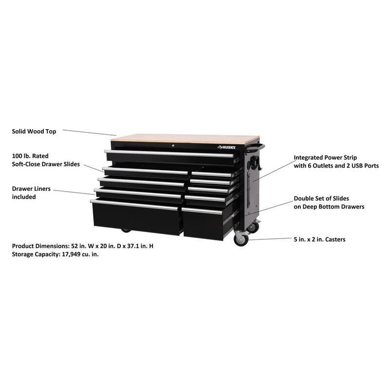 Black Mobile Workbench Cabinet G663