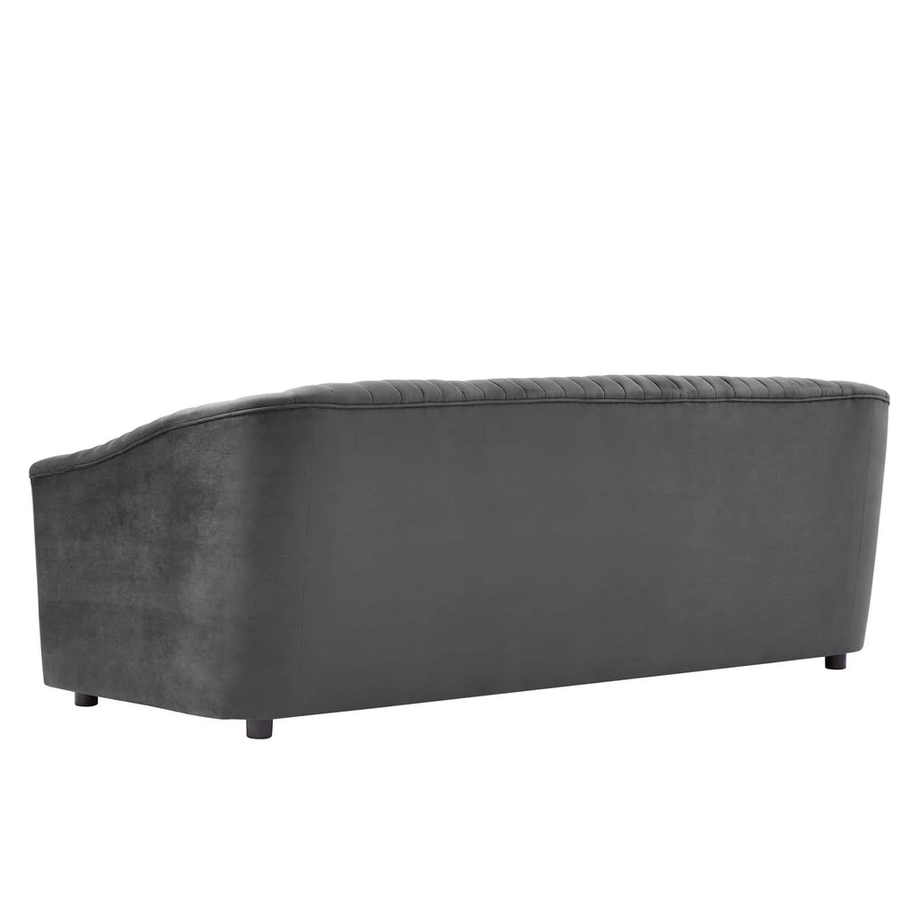 Charcoal Grey Velvet Tufted Sofa M999315