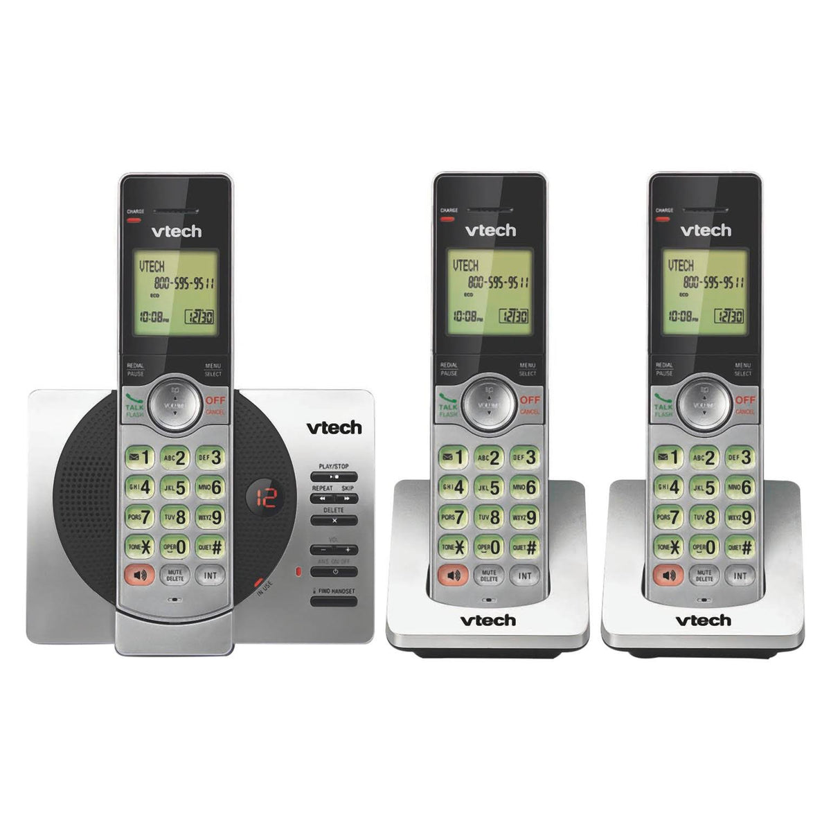 3-Handset Expandable Cordless Phone with Answering System O245