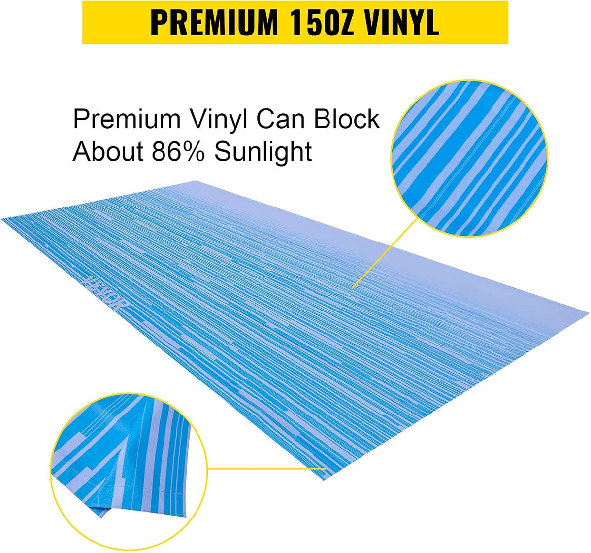 18' Ocean Blue Vinyl RV Awning Fabric Replacement M277766