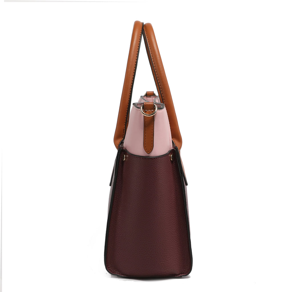 Burgundy Tote Bag & Wristlet Wallet E17360