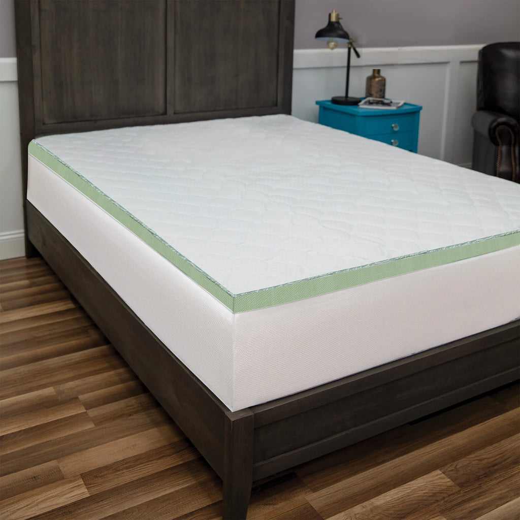 White Full Quilted Memory Foam Mattress Topper Z67681