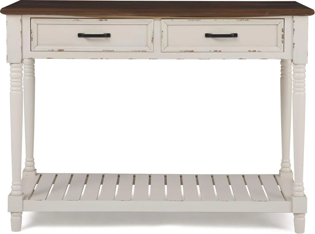 White Console Table with 2 Drawers R9404