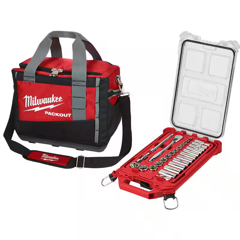 3/8 in. Drive SAE Ratchet and Socket Mechanics Tool Set (28-Piece) T213