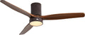 Low Profile Ceiling Fan With Lights 3 Carved Wood Fan Blade Remote Control F521282