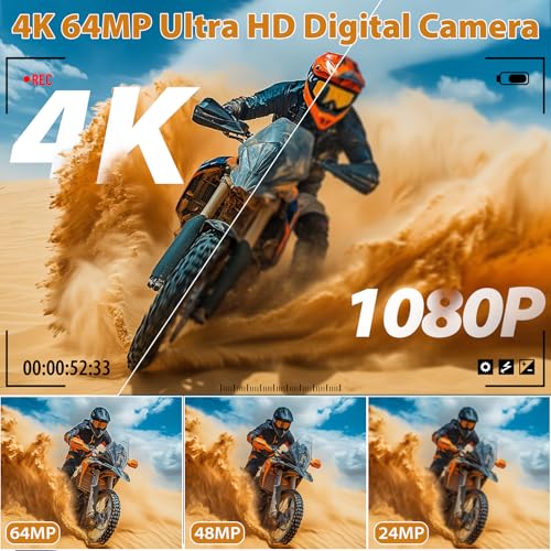 4K 64MP Digital Camera with 18X Zoom X718464