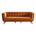 Orange Velvet Upholstered Sofa I793