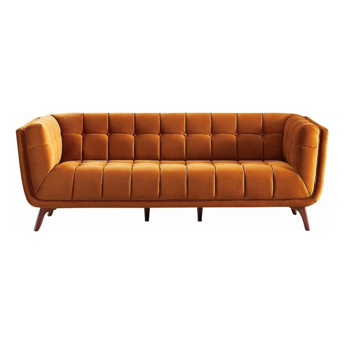 Orange Velvet Upholstered Sofa I793