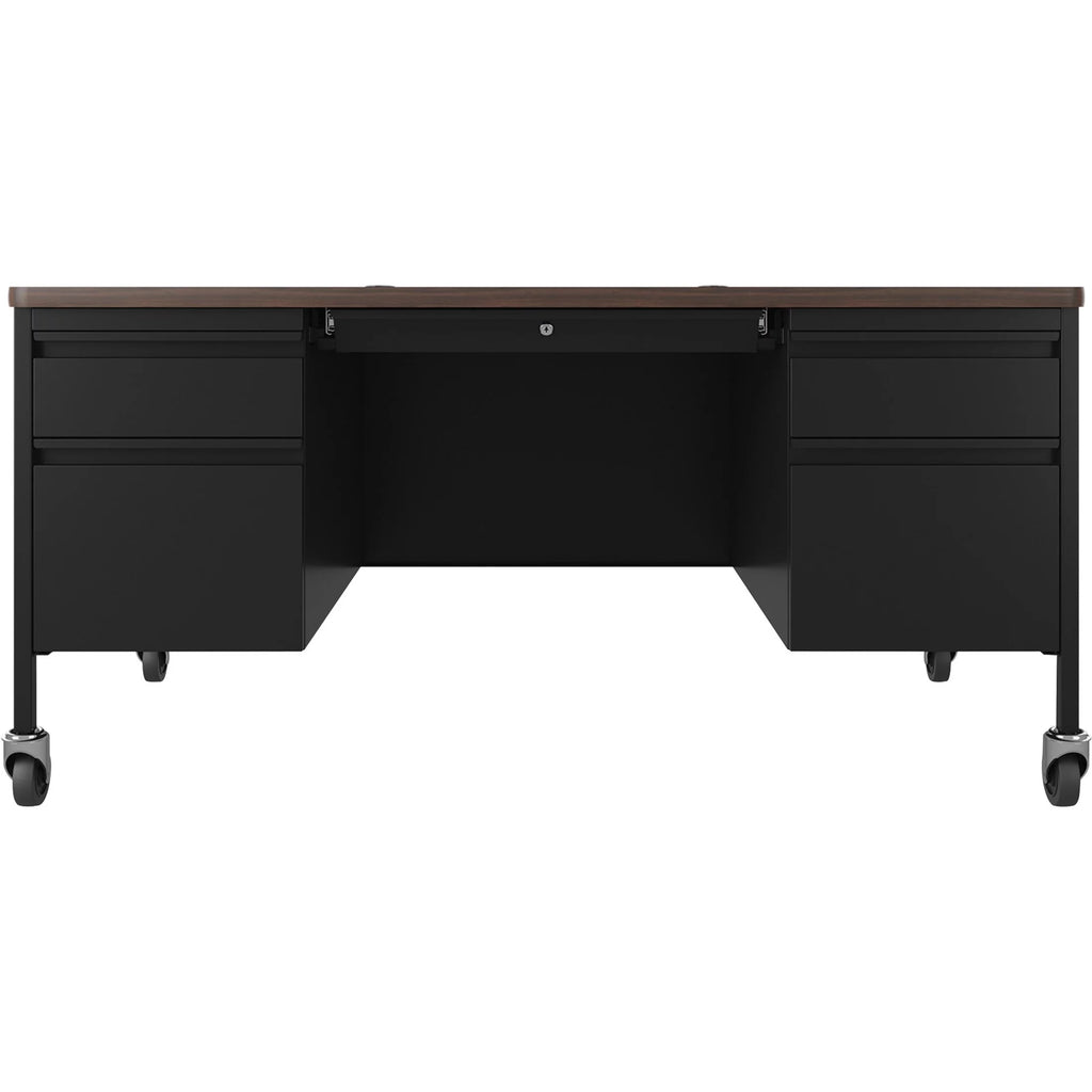 Walnut Double-Pedestal Mobile Desk X256570