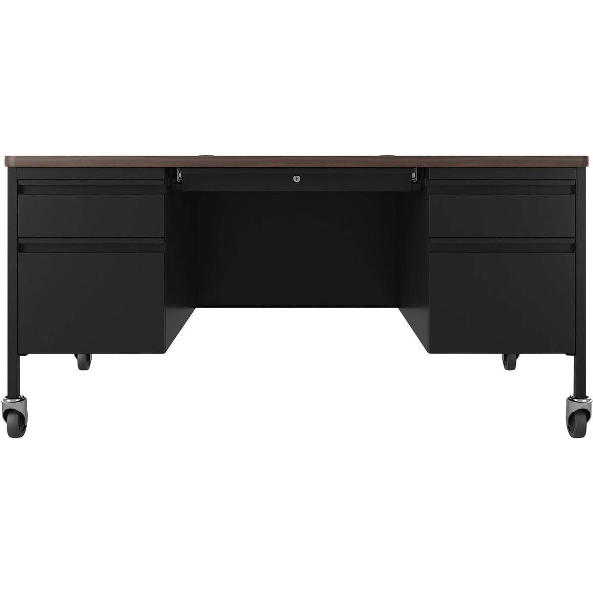 Walnut Double-Pedestal Mobile Desk X256570