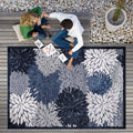 Navy Blue 8x10 Washable Indoor Outdoor Area Rug G7497