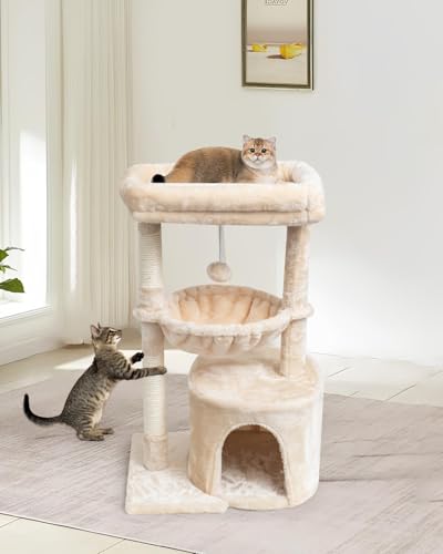 Small Cat Tree with Scratching Post and Cradle L871