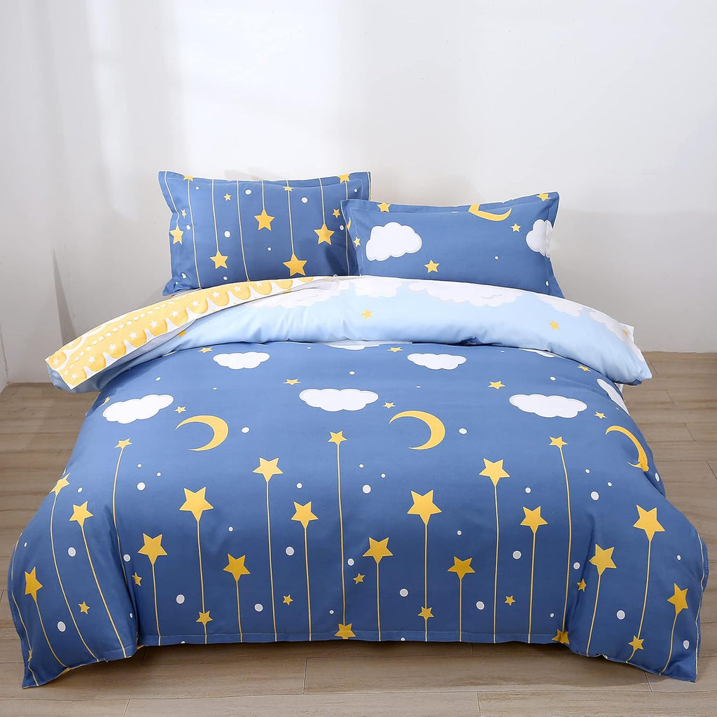 Twin Reversible White and Black Cow Duvet Cover Bedding Set with Zipper F25012