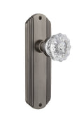 Antique Pewter Crystal Glass Door Knob D28664