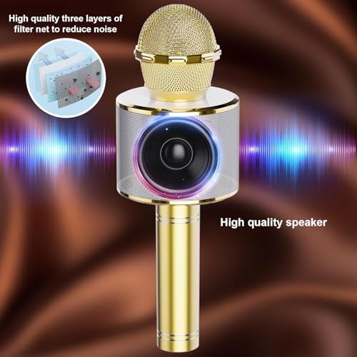 Wireless Bluetooth Karaoke Microphone 2 Pack Handheld Mic Speaker T221