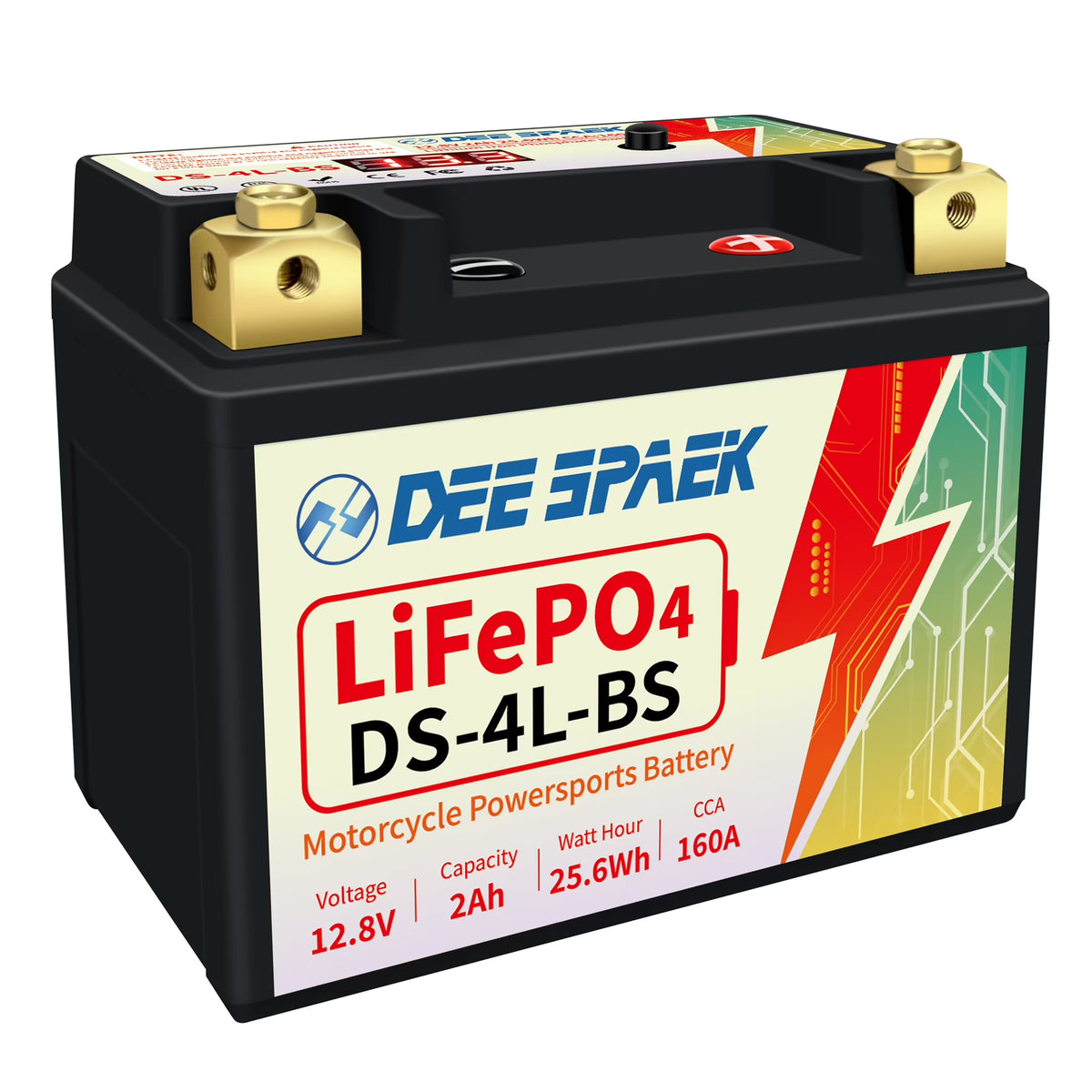 Lithium Powersport Battery with Built in Jump Starting, 2Ah LiFePO4 Engine Start Battery K4414