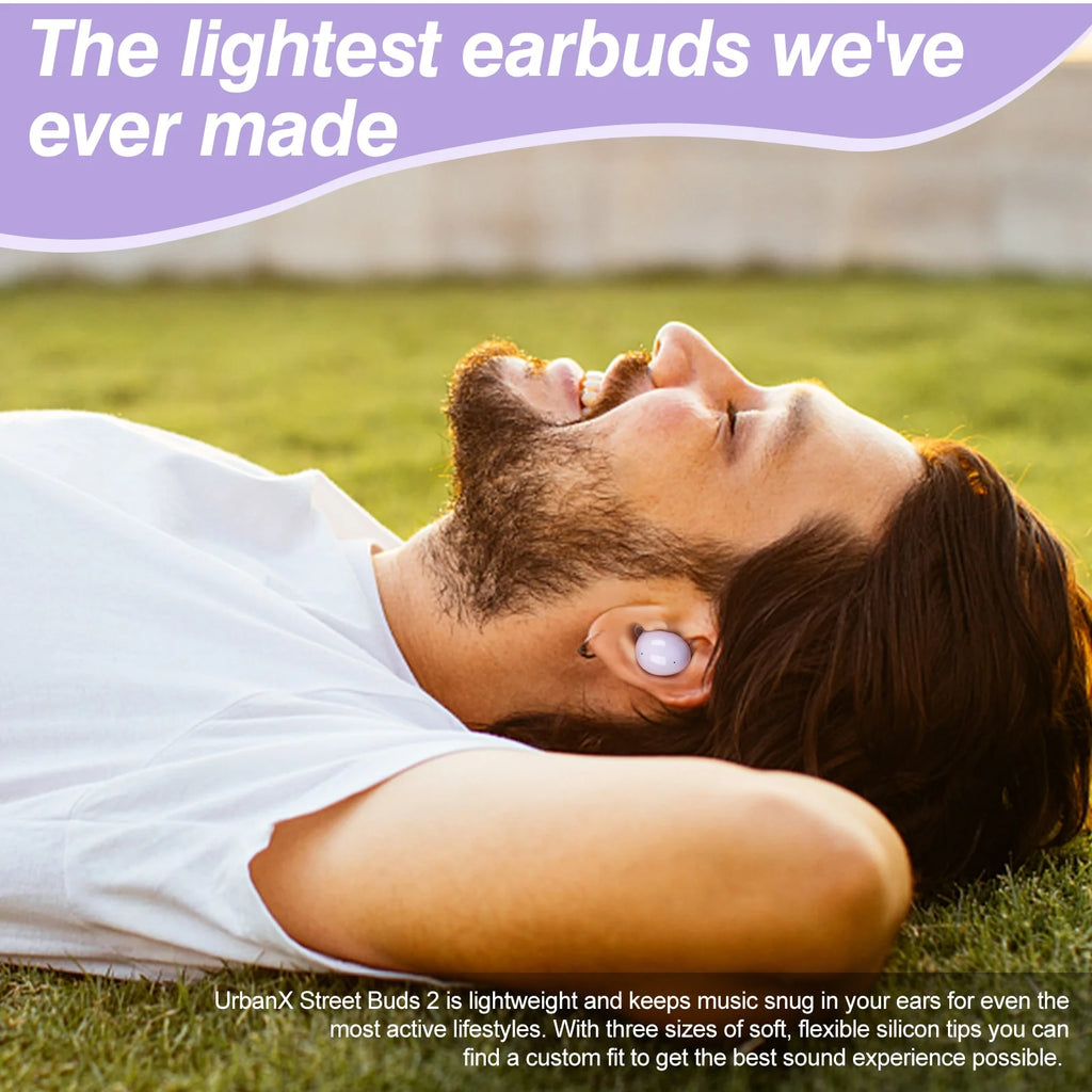 Purple Truly Wireless Bluetooth Headphones with Noise Isolation D479651