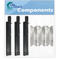 3-Pack BBQ Gas Grill Tube Burner & Heat Shield Plate Replacement Parts X7973