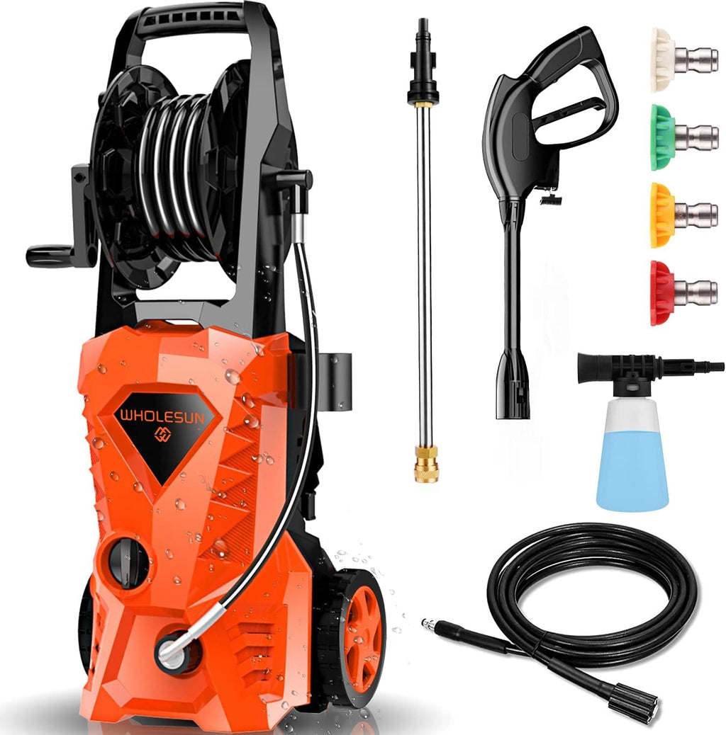 3000PSI Electric Pressure Washer with Hose Reel and Brush P52388