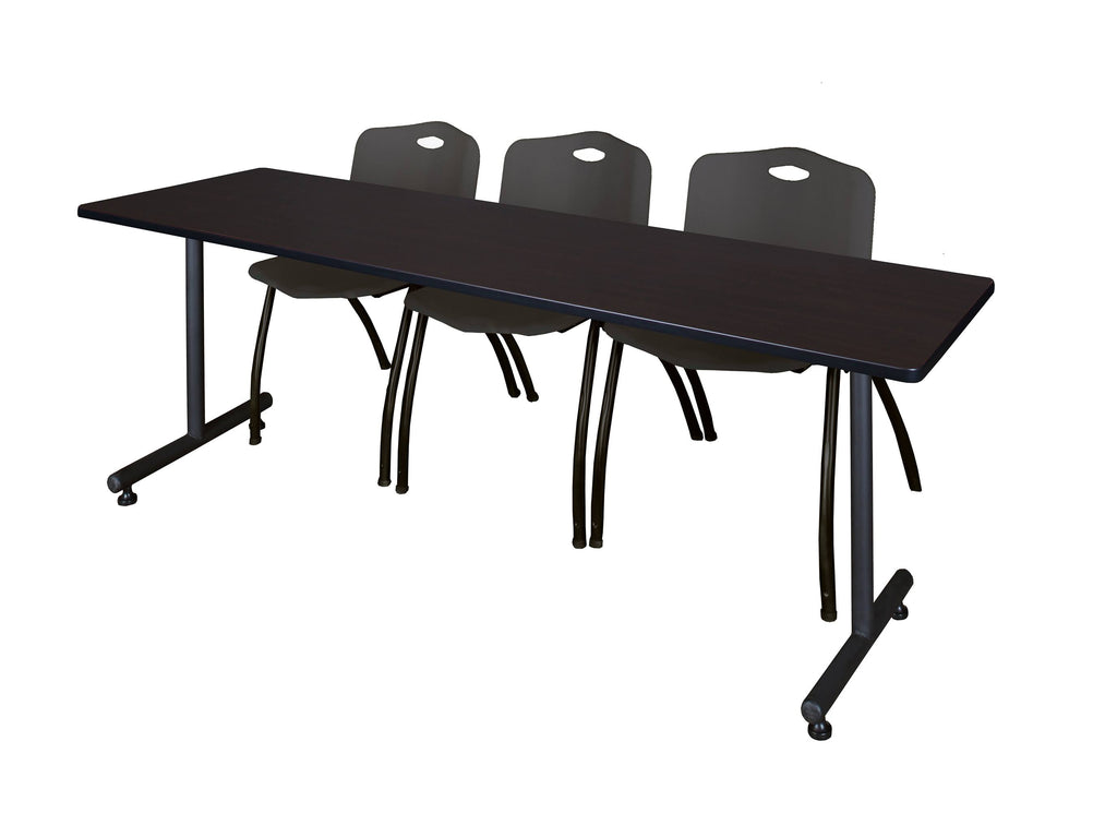 Maple Training Table & Black Stack Chairs F42055