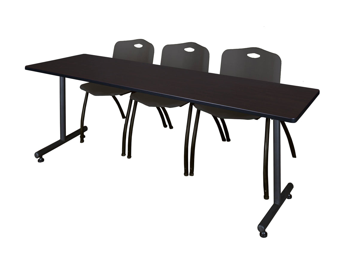 Maple Training Table & Black Stack Chairs F42055