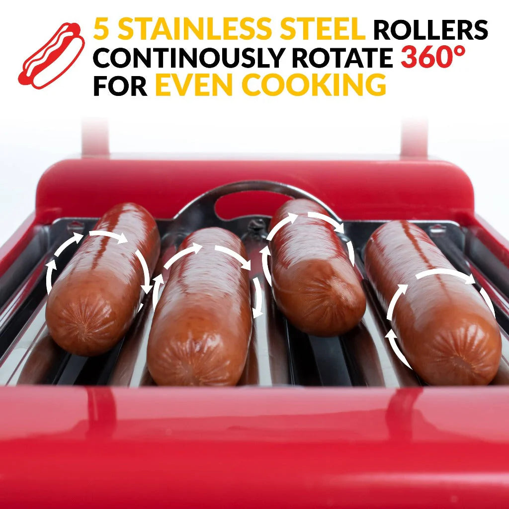 Hot Dog Roller and Bun Warmer, 8 Hot Dog and 6 Bun Capacity H657311
