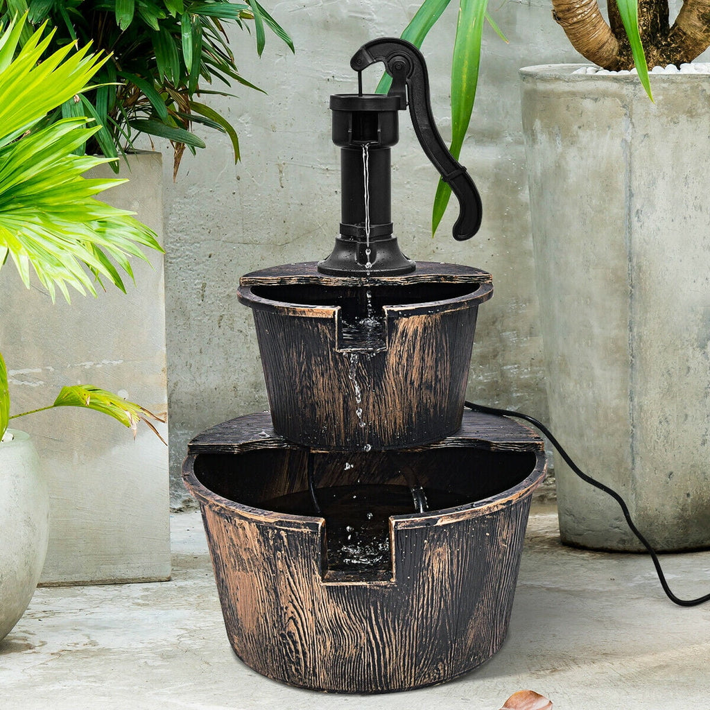 2 Tier Barrel Water Fountain Q4774