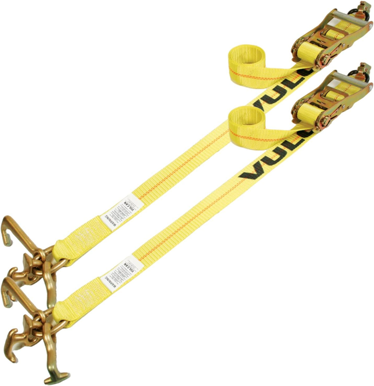 Classic Yellow Car Tie Down with Frame Hook Cluster - 96 Inch - 2 Pack O748
