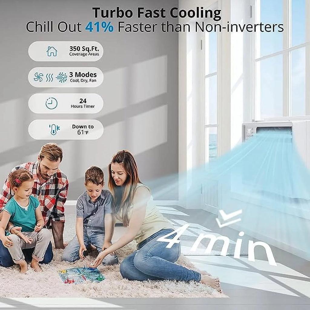 8,000 BTU Smart Window Air Conditioner with Remote Control L3968
