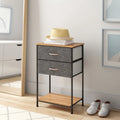 2 Drawer Wooden Top Shelf Side Table L415