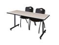 Maple Training Table & Black Stack Chairs F42055