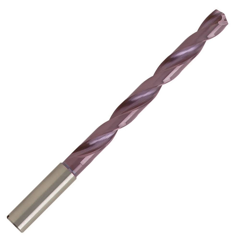 17/64x22 Carbide Coolant Fed Drill, Reinforced Straight Shank, 66mm LOC H178