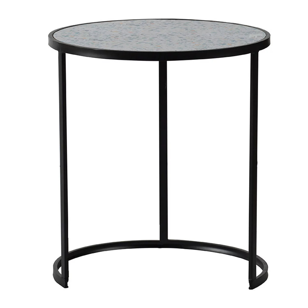 Round Wood Terrazzo Nesting Tables Set of 2 E446538
