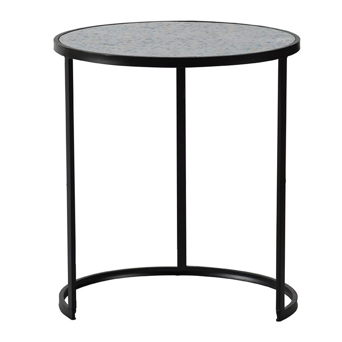 Round Wood Terrazzo Nesting Tables Set of 2 E446538
