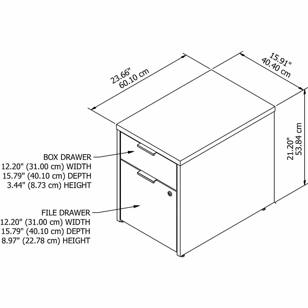2 Drawer File Cabinet Storm Gray White R75036