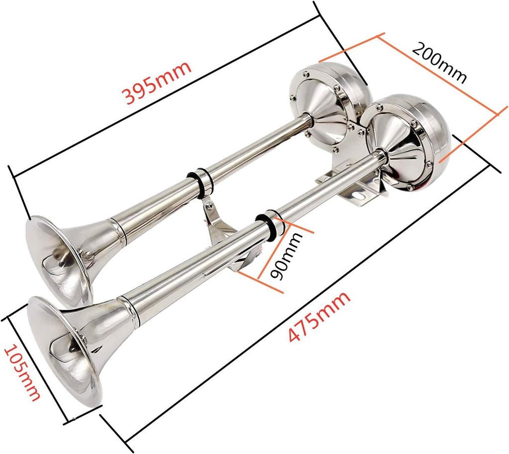 150DB 12V Stainless Steel Double Horn B896