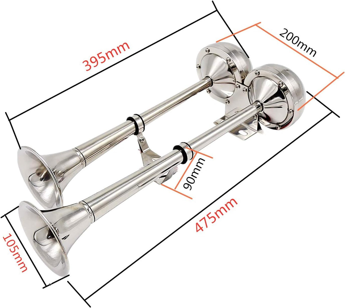 150DB 12V Stainless Steel Double Horn B896