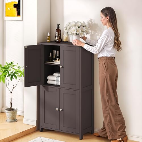 Brown Freestanding Storage Cabinet with 4 Doors I11984