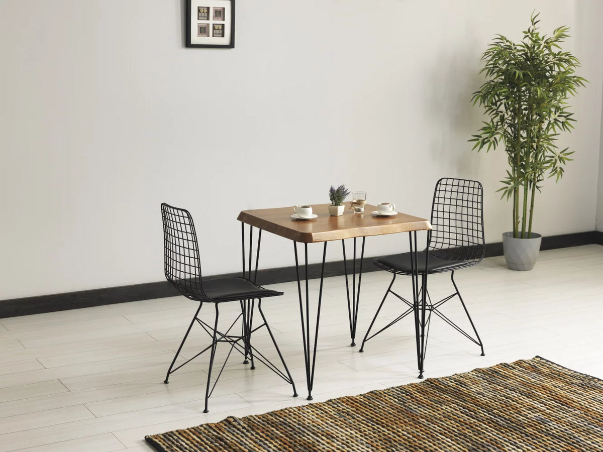 Solid Wood Dining Table with Metal Legs I9613