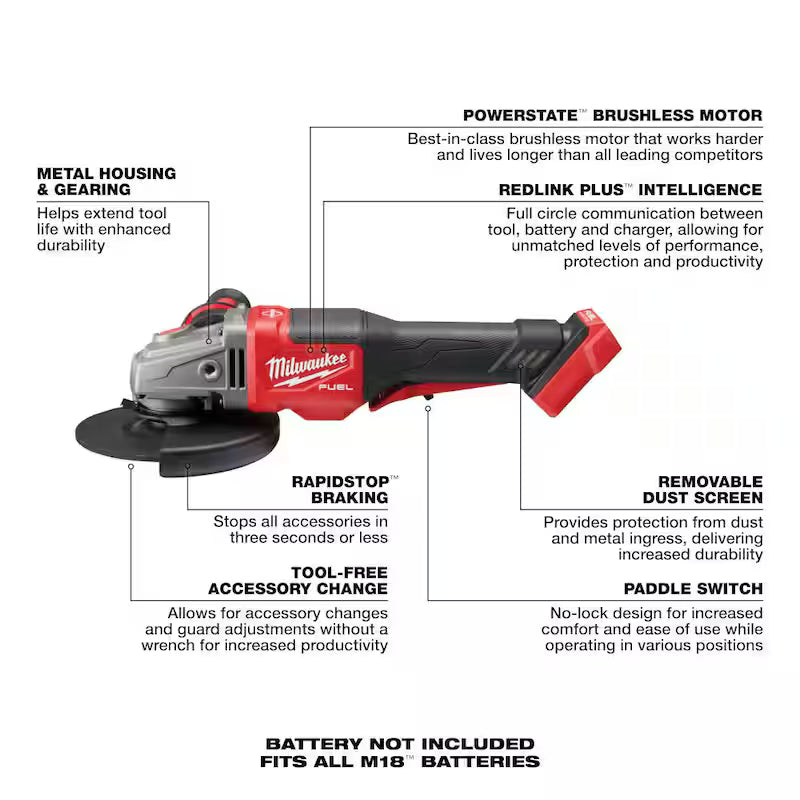 18V Brushless Cordless 4-1/2 in./6 in. Braking Grinder M467
