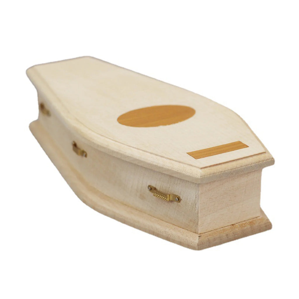 1/12 Scale Miniature Wooden Coffin DIY Decoration R9185